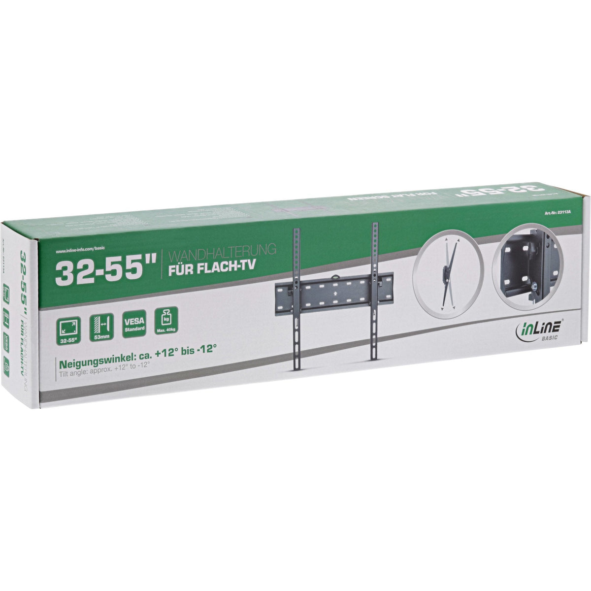 Soporte De Pared Inline Basic Inclinable, Para Tv De Pantalla Plana De 81-140 Cm (32-55"), Máx. 40 Kg