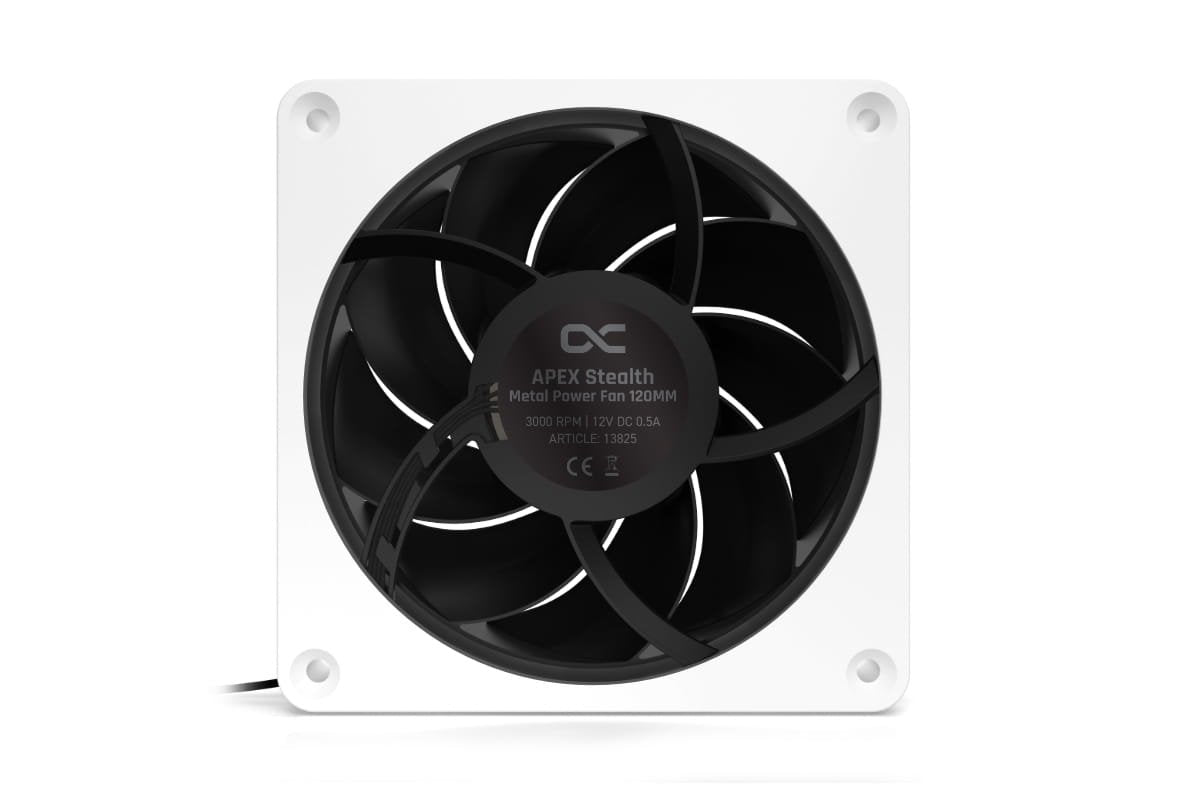 Alphacool Apex Stealth Metal Power 120mm Lüfter 3000rpm, Ventilador Blanco/Negro