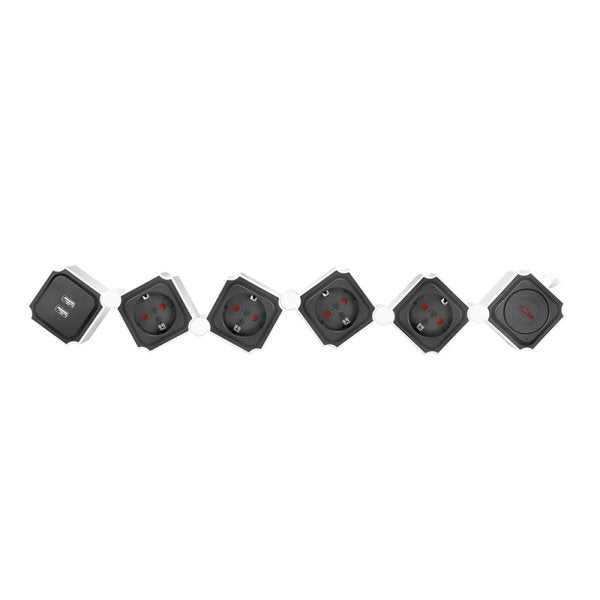 Regleta De Enchufes De 4 Vías Logilink, 4xcee 7/3 + 2xusb-A, 1,5 M