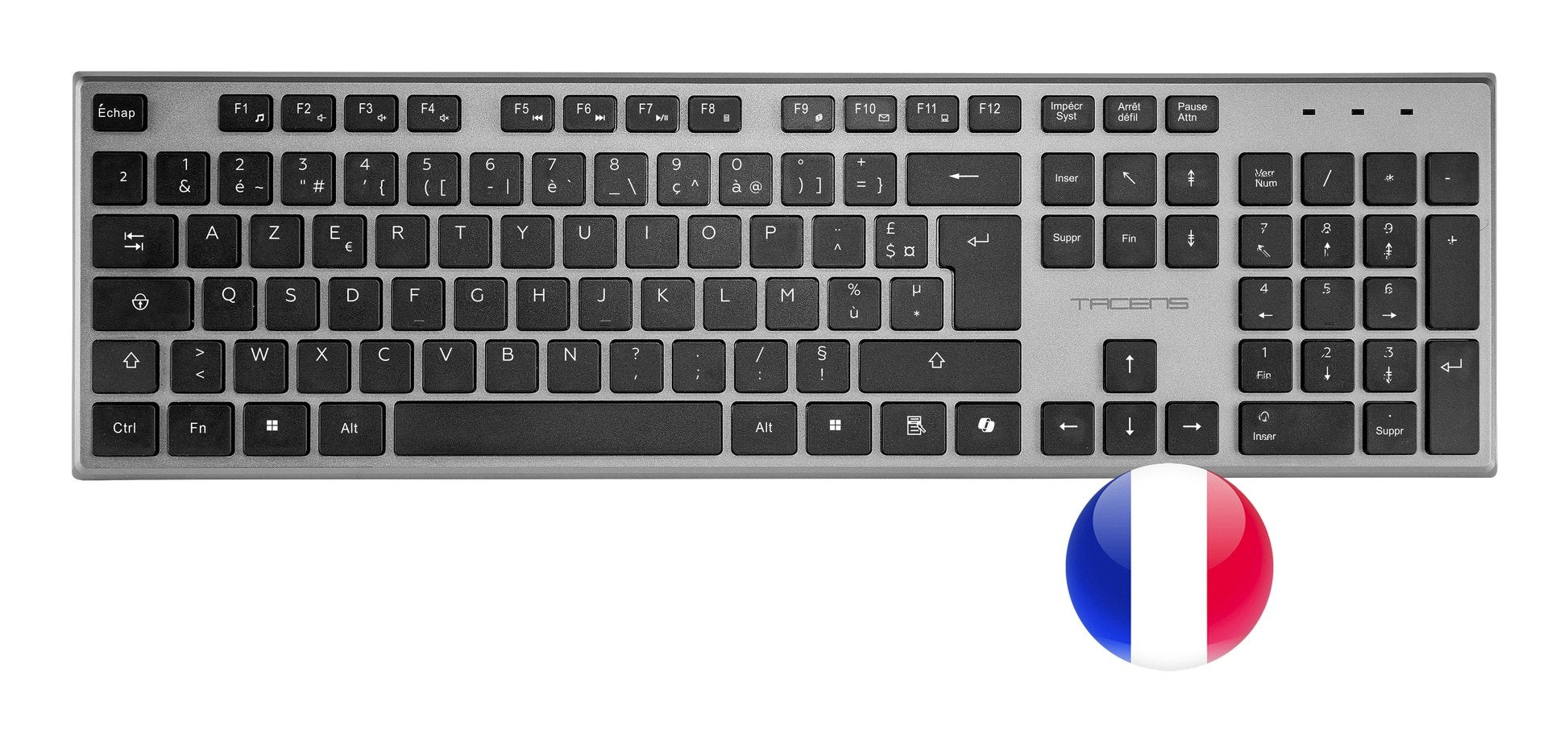Teclado Mouse Y Alfombrilla Wireless Tacens Zenithwfr Low Profile Tecla Copilot 3200dpi Negro