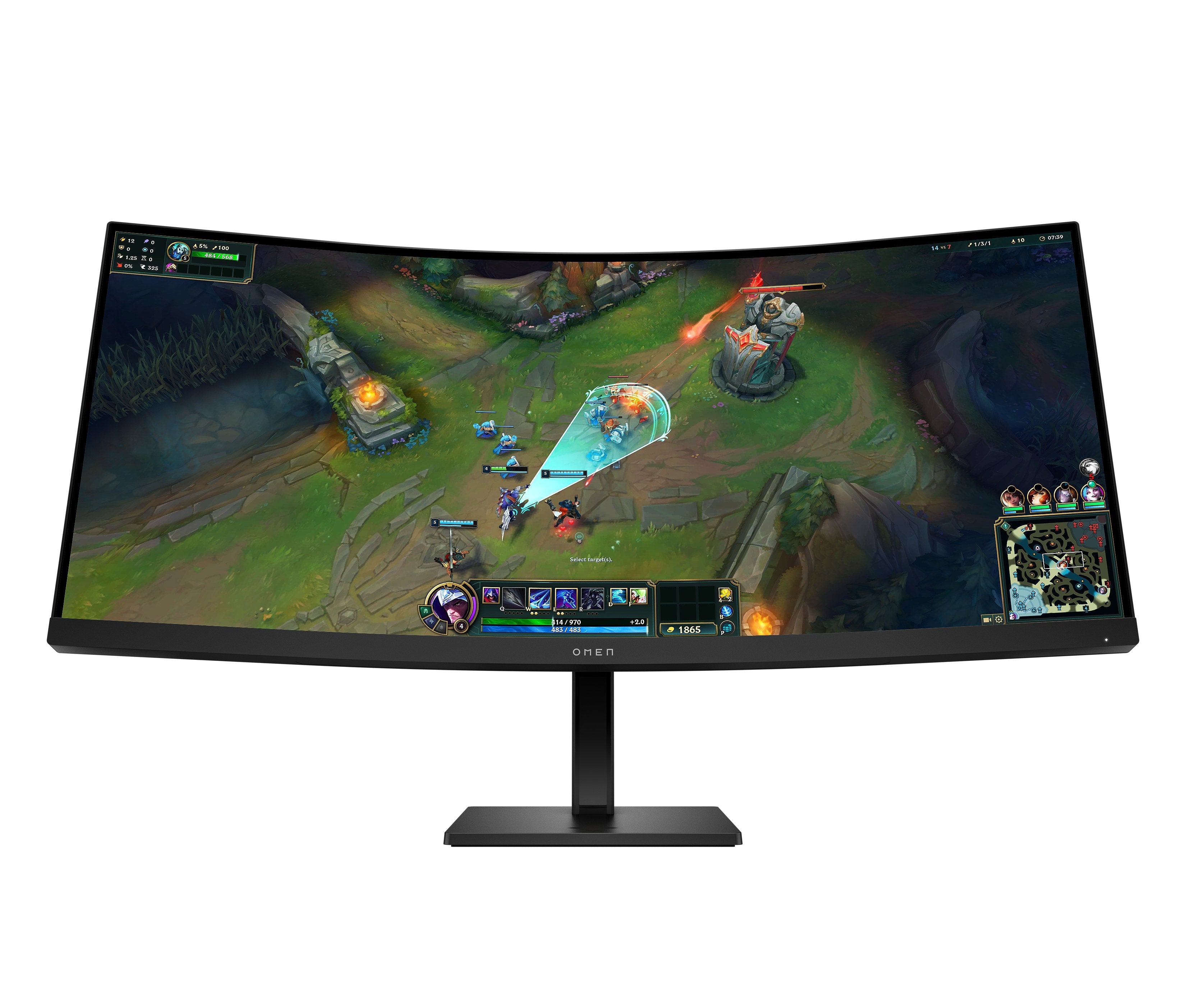EAN 198701658788 - HP OMEN 34 inch WQHD 180Hz Curved Gaming Monitor - 34c G2 pantalla para PC 86,4 cm (34") 3440 x 1440 Pixel imagen 1