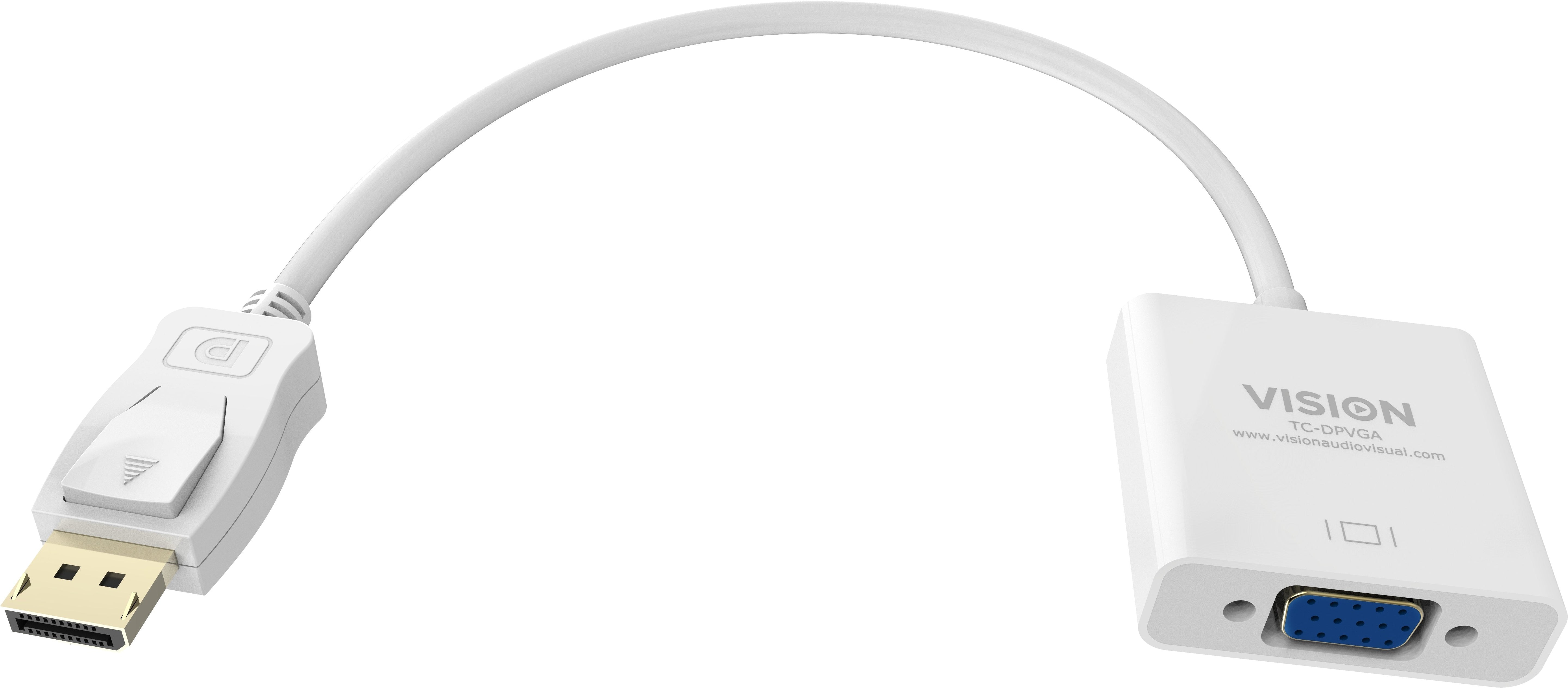 Vision Tc-Dpvga Adaptador De Cable De Vídeo 0,22 M Vga [D-Sub] Displayport Blanco