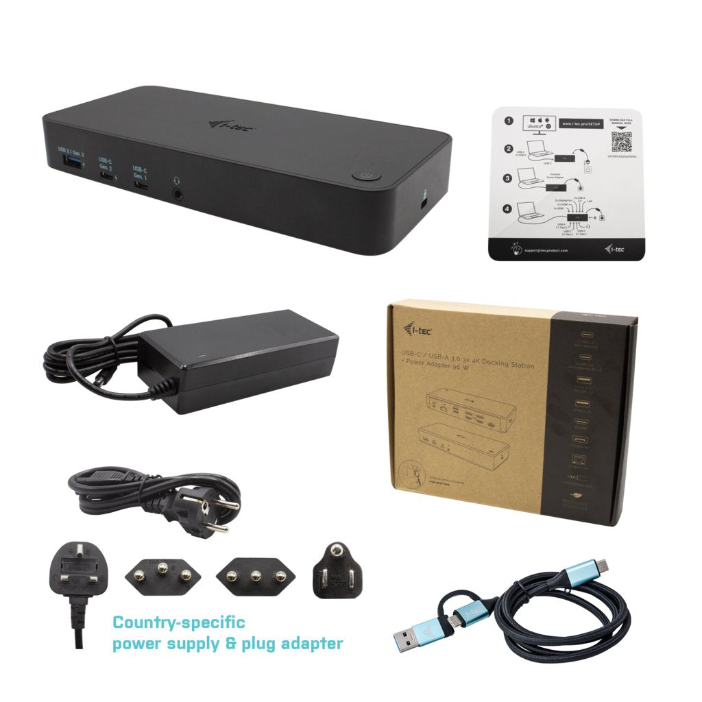 Puerto Replicador Usb-C I-Tec 3xhdmi + 2xdp + Rj45 + 2xusb 3.0 + Usb 3.1 + 2xusb-C + Jack