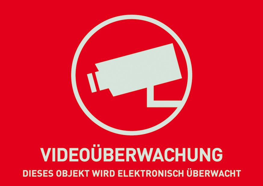 Abus Warnaufkleber Video -D- Au1321 74x52,5mm Au1321