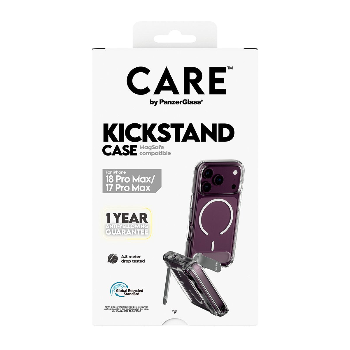 Panzerglass Care Kickmand Case Transp.White Magsafe Iphone 18pro Max/17 Pro Max
