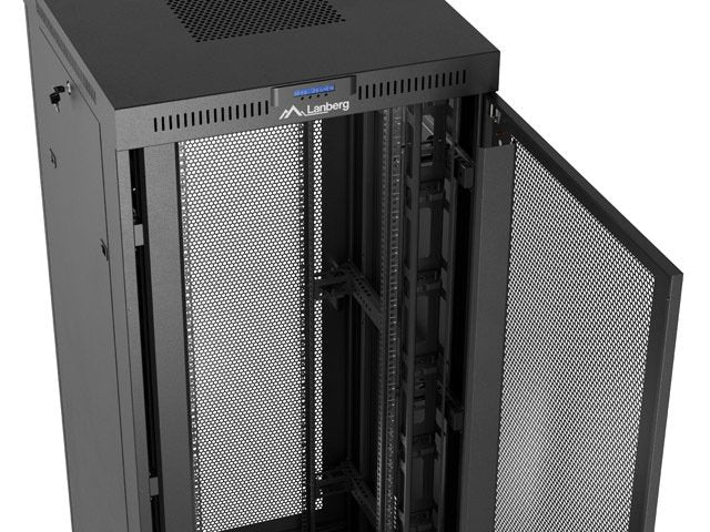 Lanberg Rack Cabinet 19 Free-Standing 47u 800x800 Flat Pack Mesh Door Lcd Black