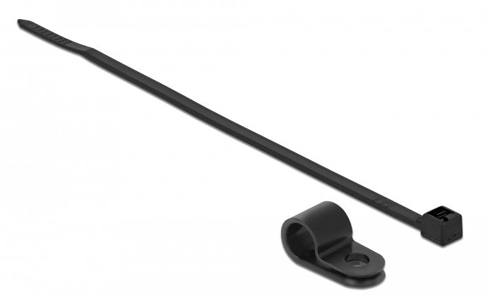 Delock Befestigungsschelle 9,5 Mm Mit Cablebinder L 200 X B 4,8 Schwarz