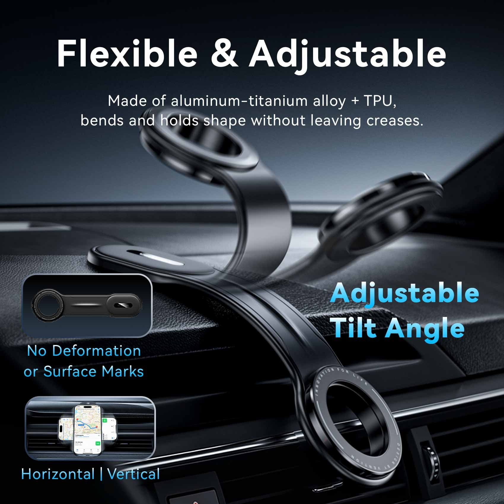 Soporte De Smartphone Para Coche Vention Ksib0 Negro