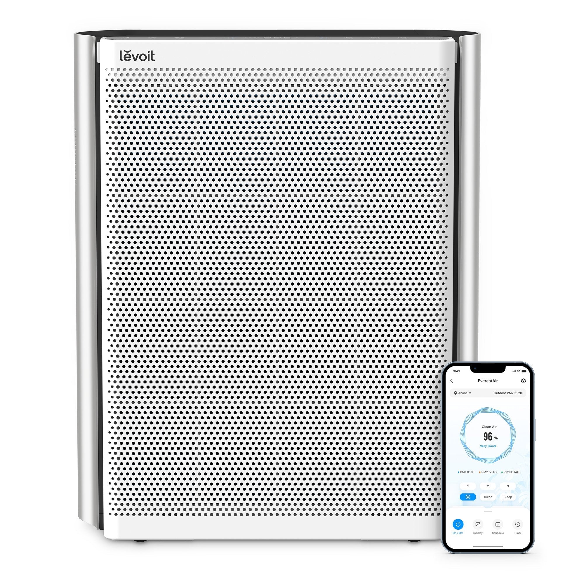 Levoit Purificador De Aire, Apto Para Alérgicos, Para Habitaciones Grandes, Con Prefiltro Lavable, Cadr 612 M³/H, Monitor De Calidad Del Aire De 3 Canales, Wifi Inteligente Y Filtro Para Mascotas