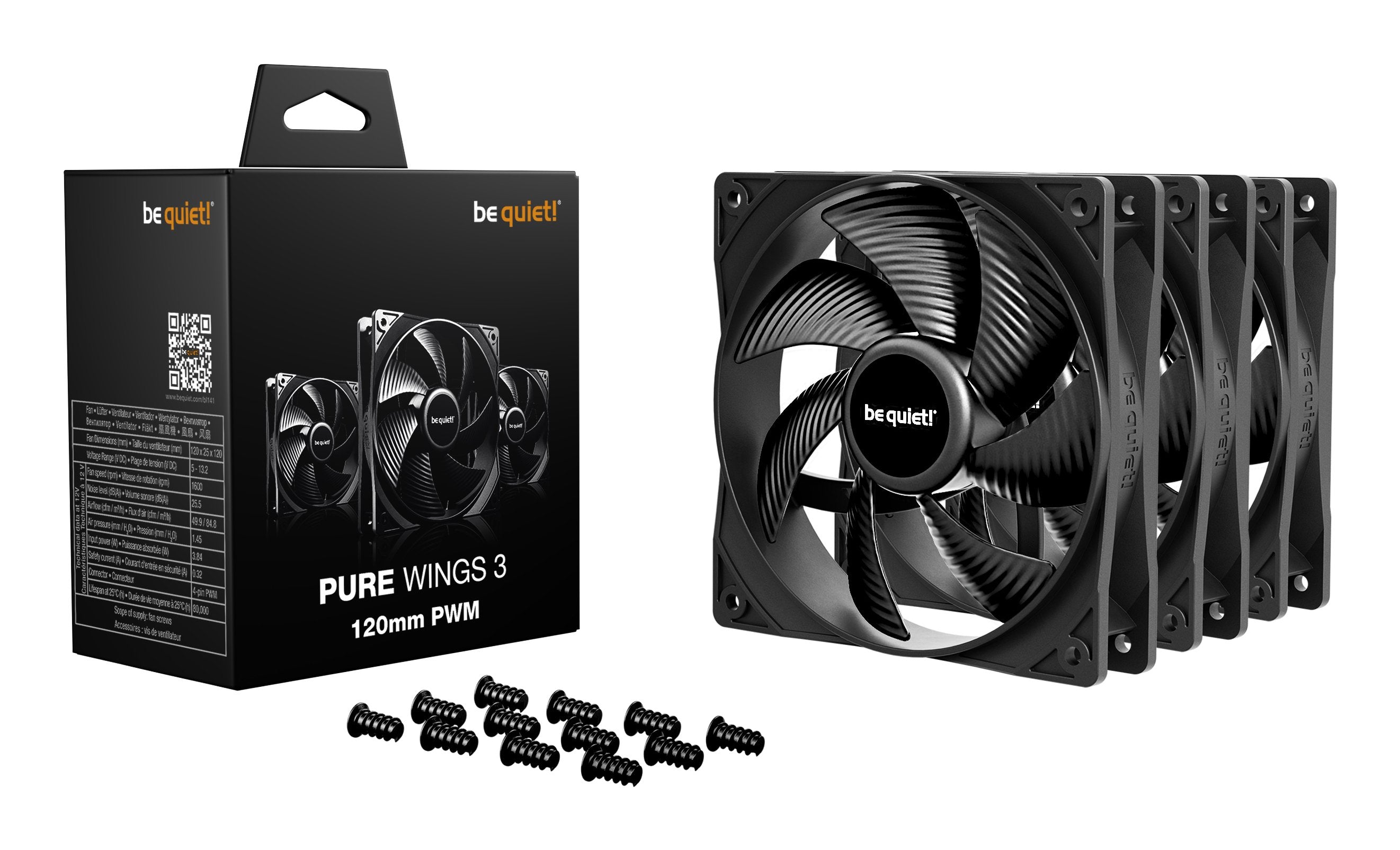 EAN 4260052193877 - be quiet! Pure Wings 3 120 mm PWM Triple Pack Carcasa del ordenador Ventilador 12 cm Negro 3 pieza(s) imagen 3