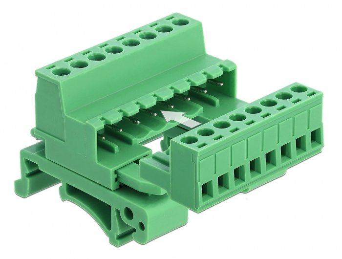Terminalblock Set Für Hutschienen 8 Pin Mit Rastermass 5,08 Mm Gewinkelt