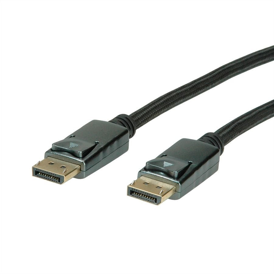 Roline Displayport Cable, Dp-Dp, V1.2, St - St, Schwarz-Metallic, 1,5 M