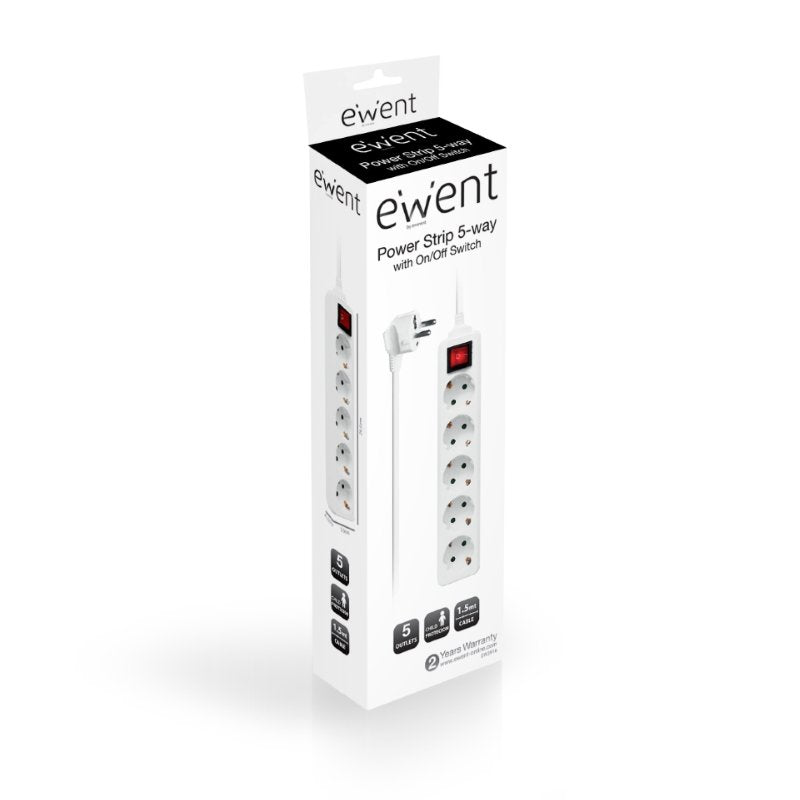 EAN 8054392610400 - Ewent EW3916 base múltiple 1,5 m 5 salidas AC Interior Blanco imagen 6