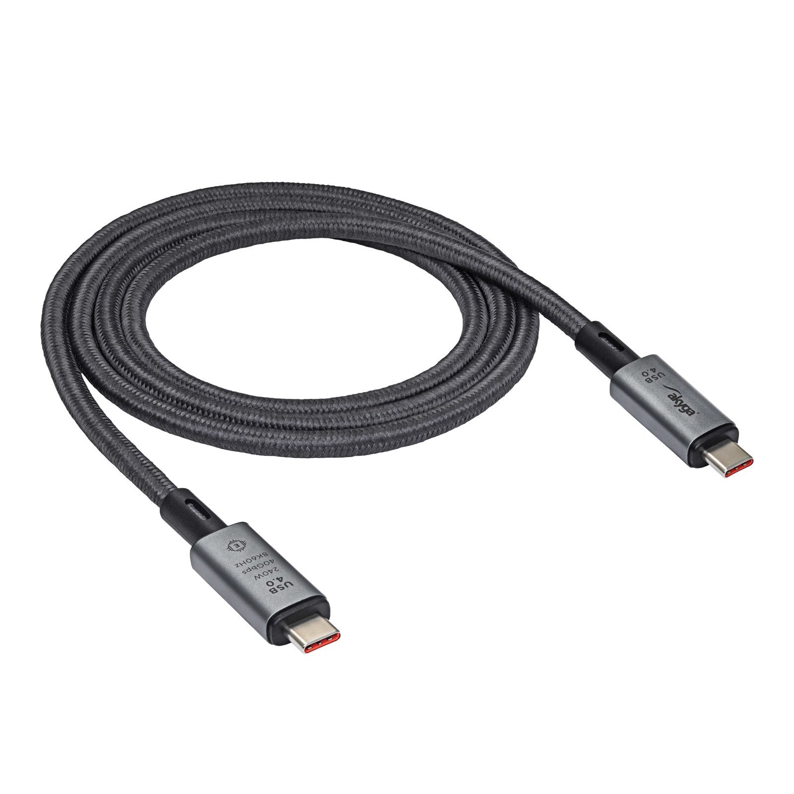 Akyga Ak-Usb-45 Cable Usb 1 M Usb4 Gen 3x2 Usb C Negro