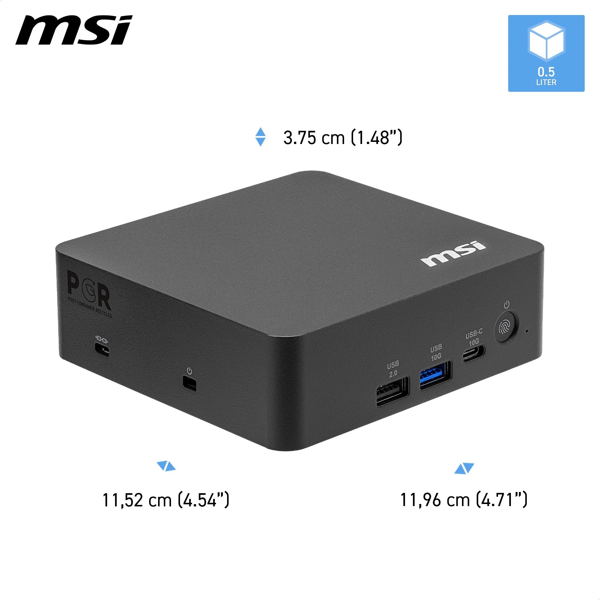 Msi Cubi Nuc Ai+ 3mg Copilot+ Pc Ultra 5 322 Ram 16gb Ssd 512gb Wi-Fi 7 Air Cooler Psu 120w Lan 2x Vesa 2xhdmi Usb Thunderbolt W11p