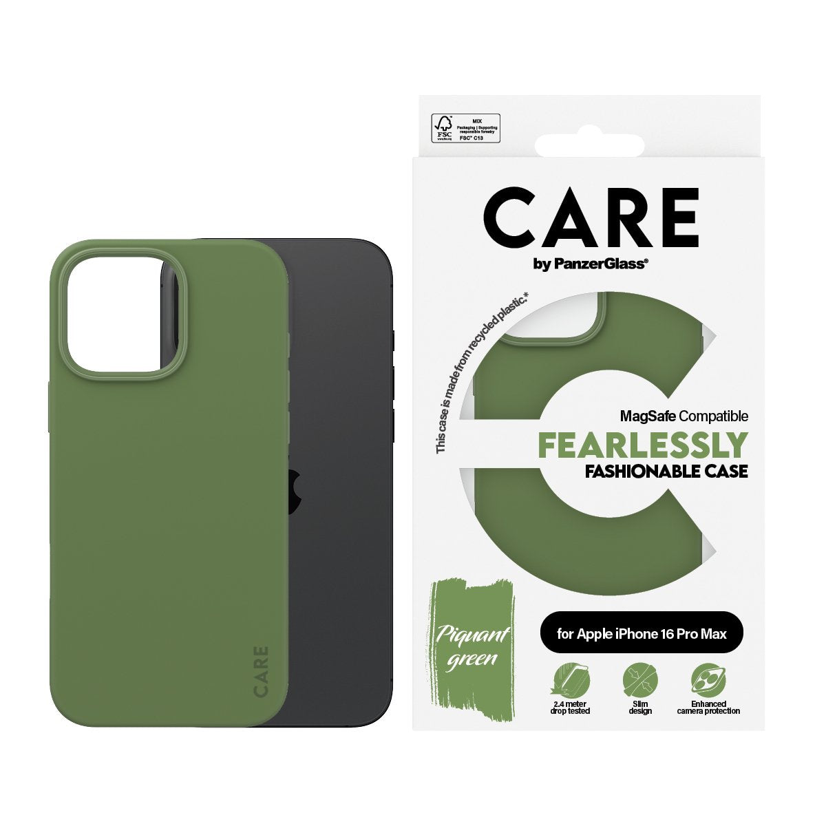 EAN 5715685004537 - PanzerGlass CARE™ by ® Case Green w. MagSafe iPhone 16 Pro Max funda para teléfono móvil Verde imagen 2