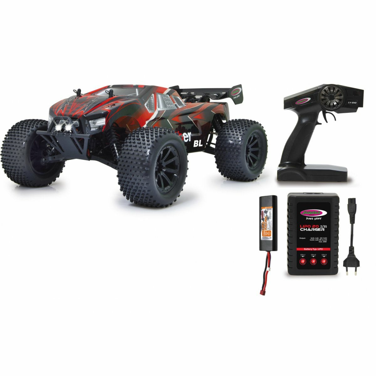 Jamara 059740 Modelo Controlado Por Radio Coche Todoterreno 1:10, Radiocontrol Rojo/Marrón, Coche Todoterreno, 1:10, 14 Año(S), 2,79 Kg