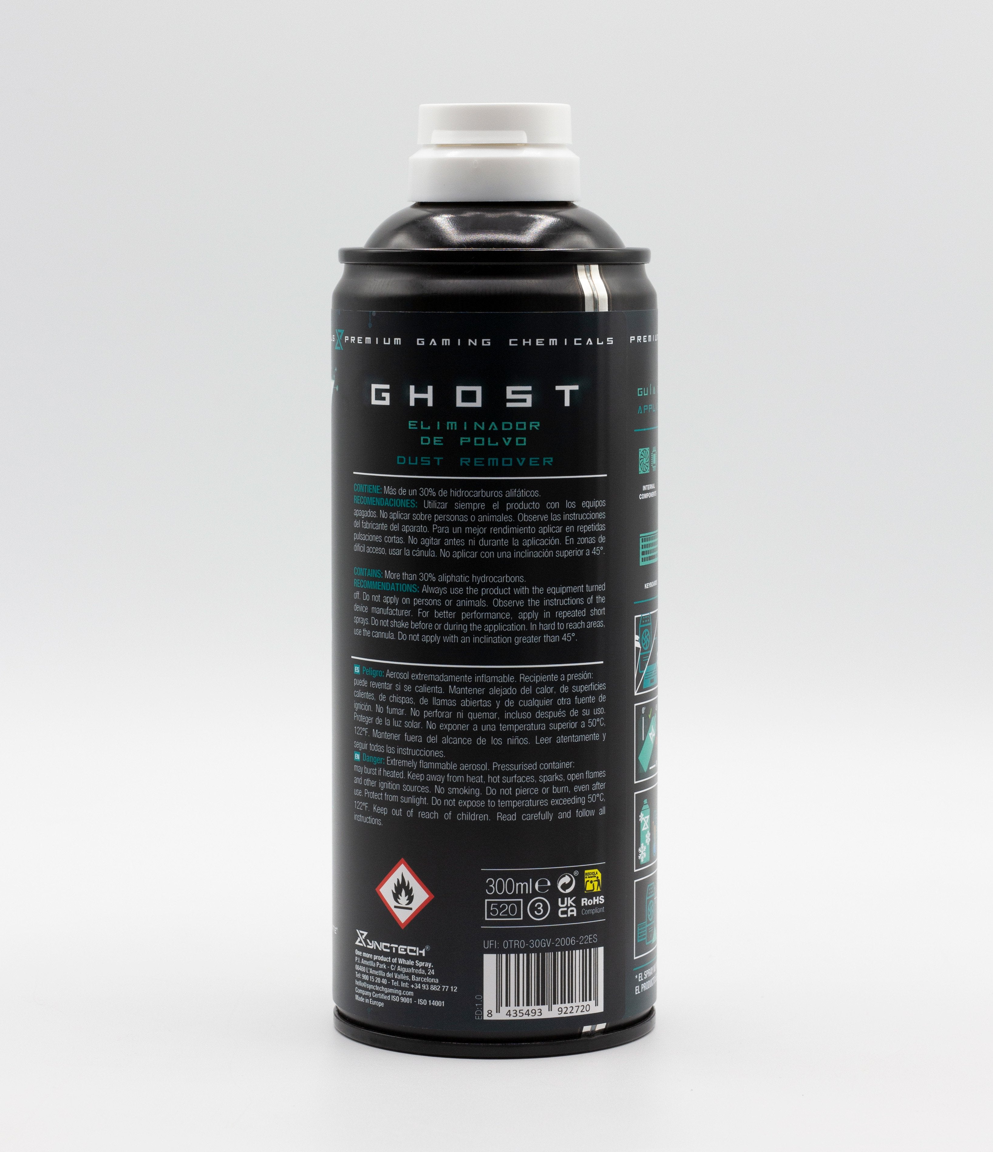 Synctech Ghost Spray De Gas Licuado Eliminador De  Polvo Y Residuos Solidos