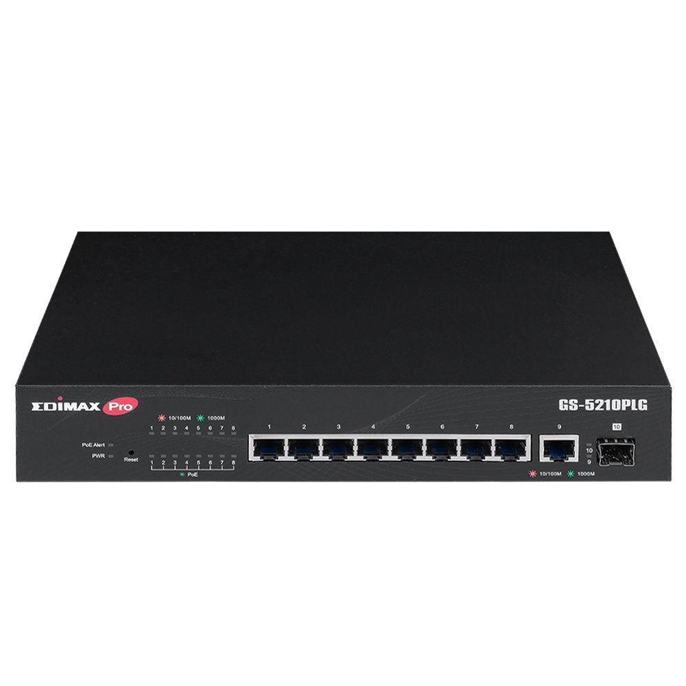 Switch Edimax Pro 10x Ge Gs-5210plg 10 Port Gigabit Poe+