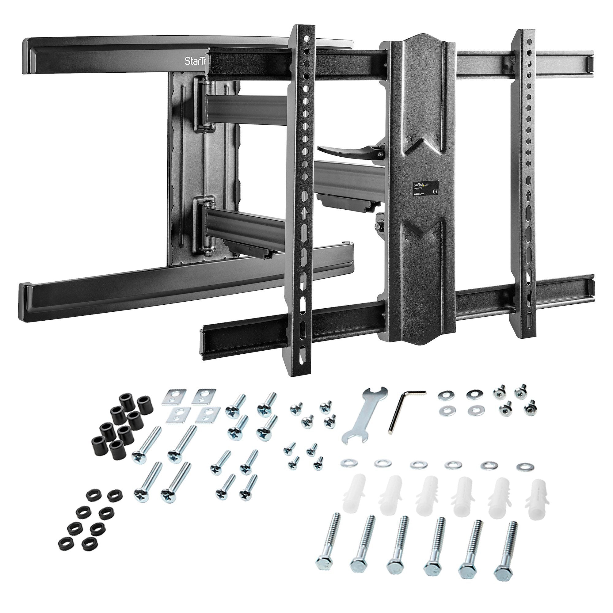 Startech.Com Soporte De Pared Movimiento Total Tv - Con Brazo Articulado, 50 Kg, 94 Cm (37"), 2,03 M (80"), 200 X 100 Mm, 600 X 400 Mm, Negro