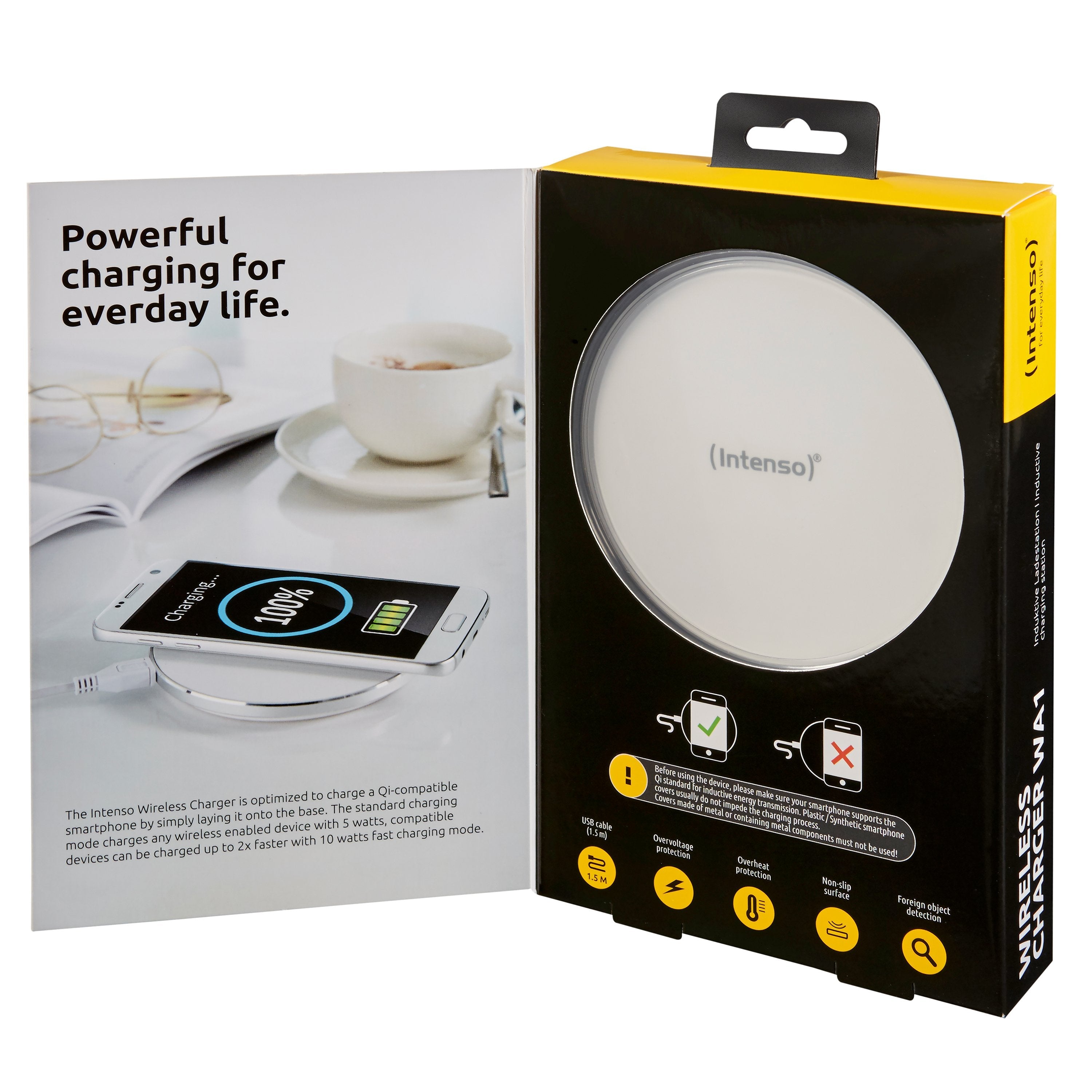 Cargador Intenso Qi Inalambrico 10w Aluminio Blanco Rapido