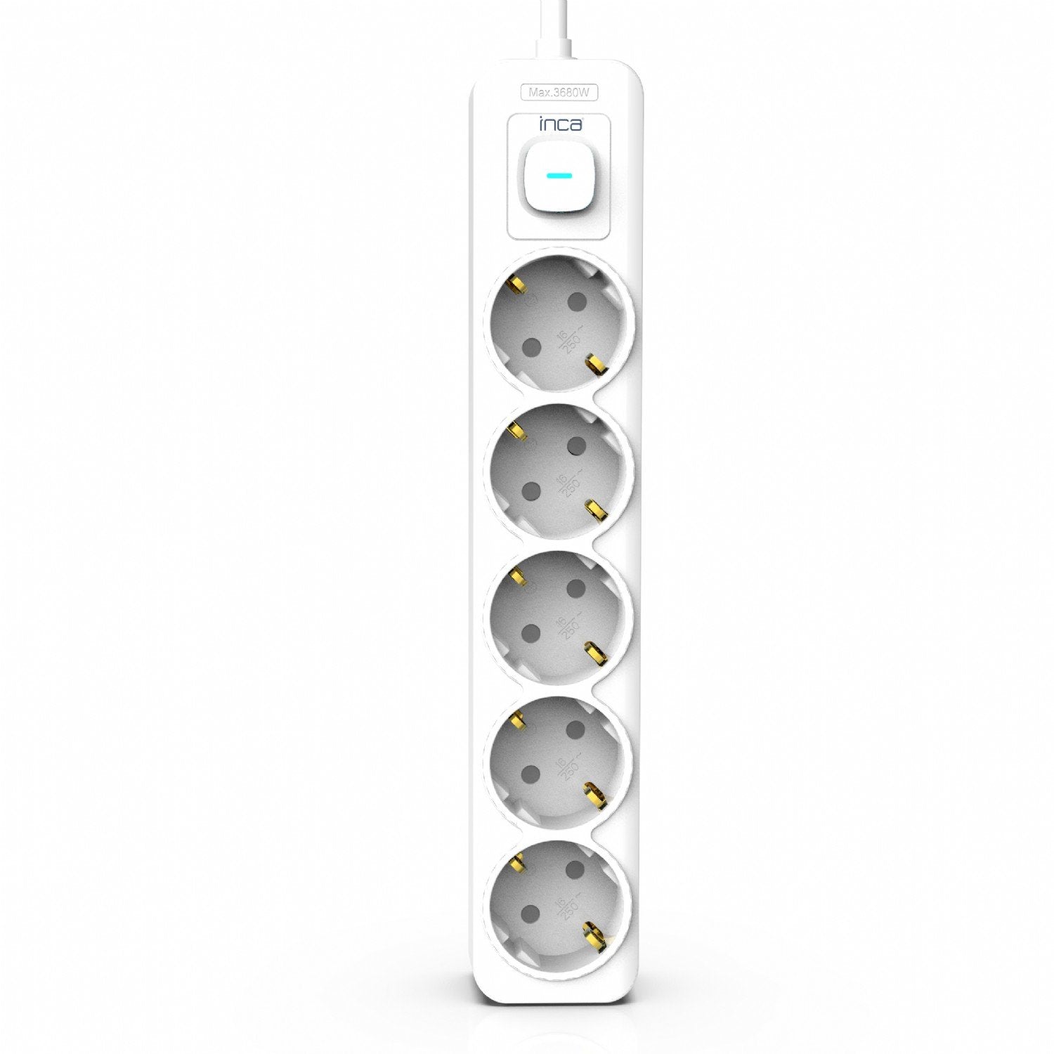 Regleta Inca Ipw-44gb  Blanco 5 Salidas Ac 230 V 1,5 M