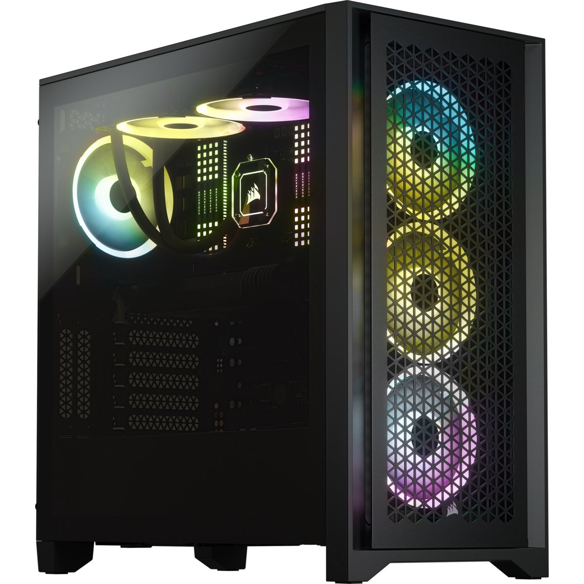 Caja Pc Atx Semitorre Corsair Icue 4000d Rgb Airflow Cristal Templado Negra
