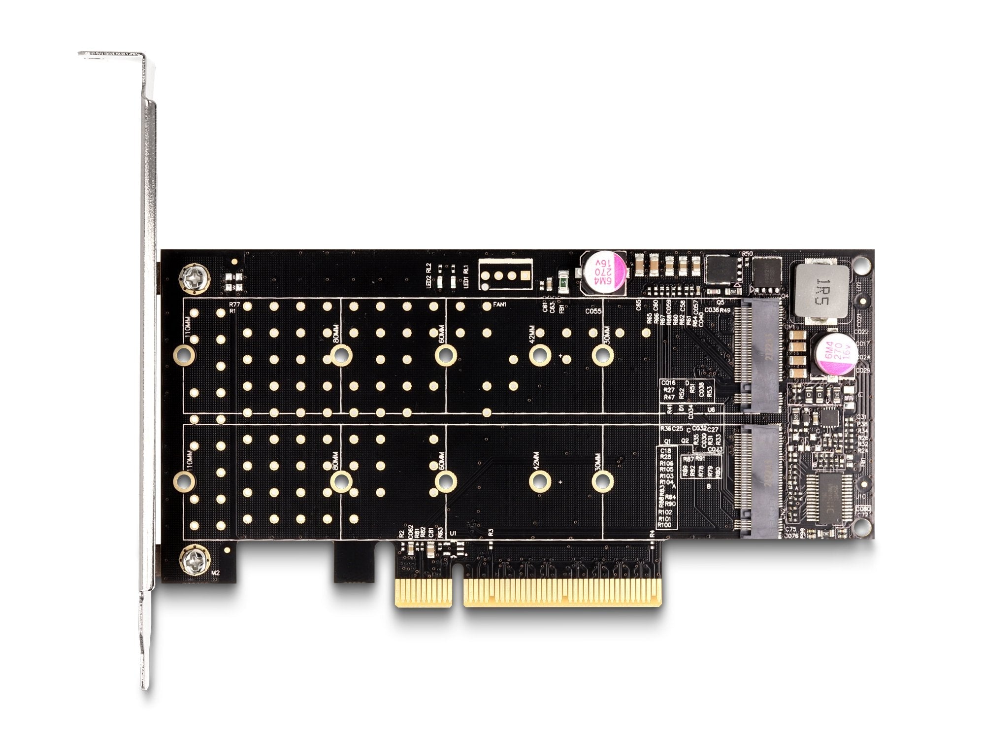Pci Express X8 Karte Zu 2 X Intern Nvme M.2 Key M - Bifurcation - Low Profile Formfaktor