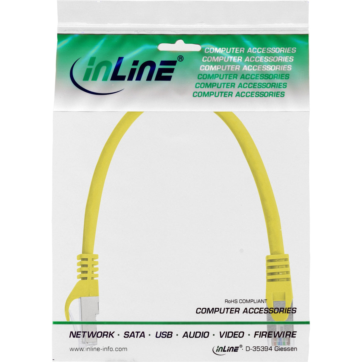 Cable De Red Inline F/Utp Cat.5e Amarillo 0,3m