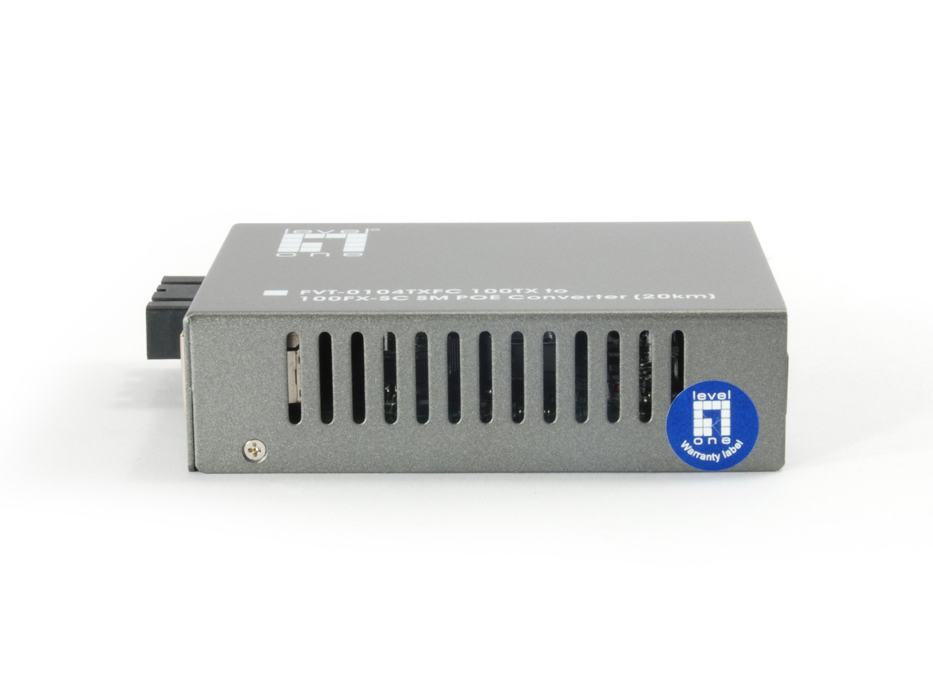 Conversor Fibra Optica Level One  10/100tx A 100fx Sc Con Poe (20km)