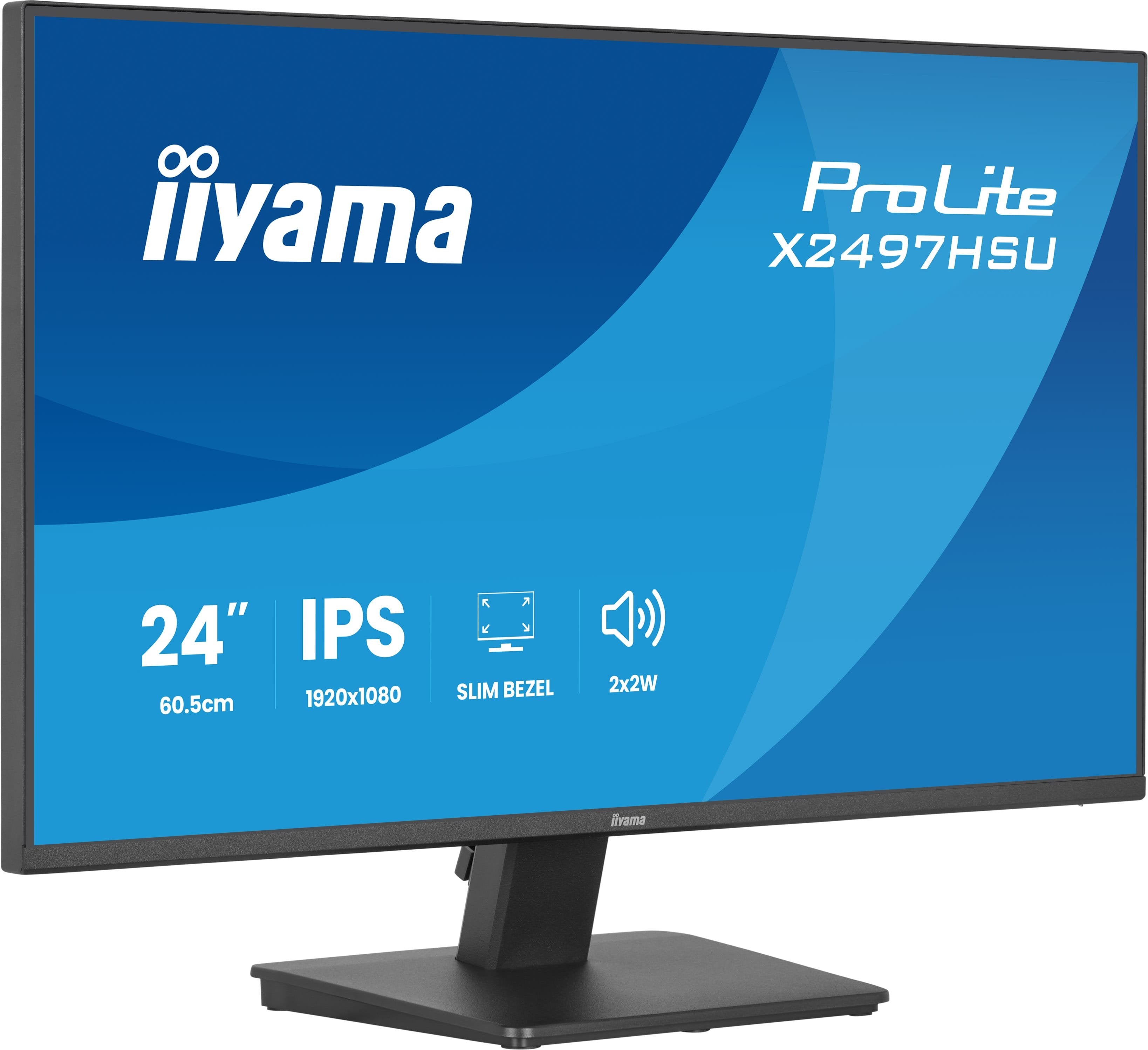 Iiyama Prolite X2497hsu-B1 (60.5 Cm (23.8 Zoll), Negro (Matt), Fullhd, Ips, Hdmi, Dp, Usb-Hub, Lautsprecher, 120hz Panel) X2497hsu-B1