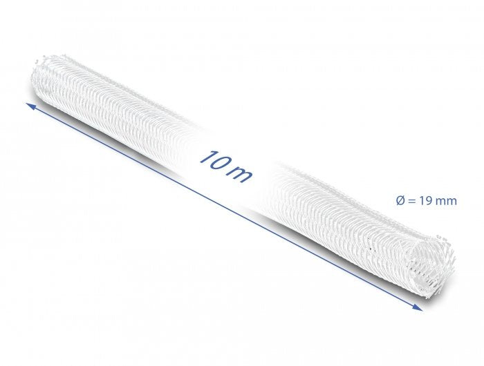 Geflechtschlauch Selbstschliessend 10 M X 19 Mm Weiss