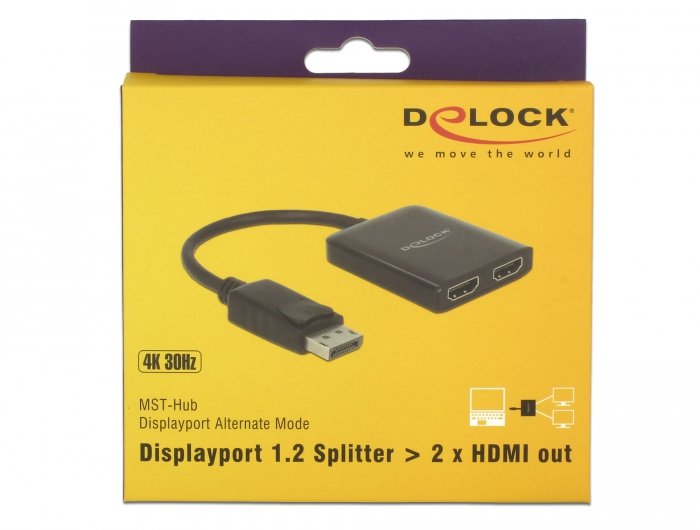 Delock Splitter Displayport 1.2 Macho > 2 X Hdmi Hembra