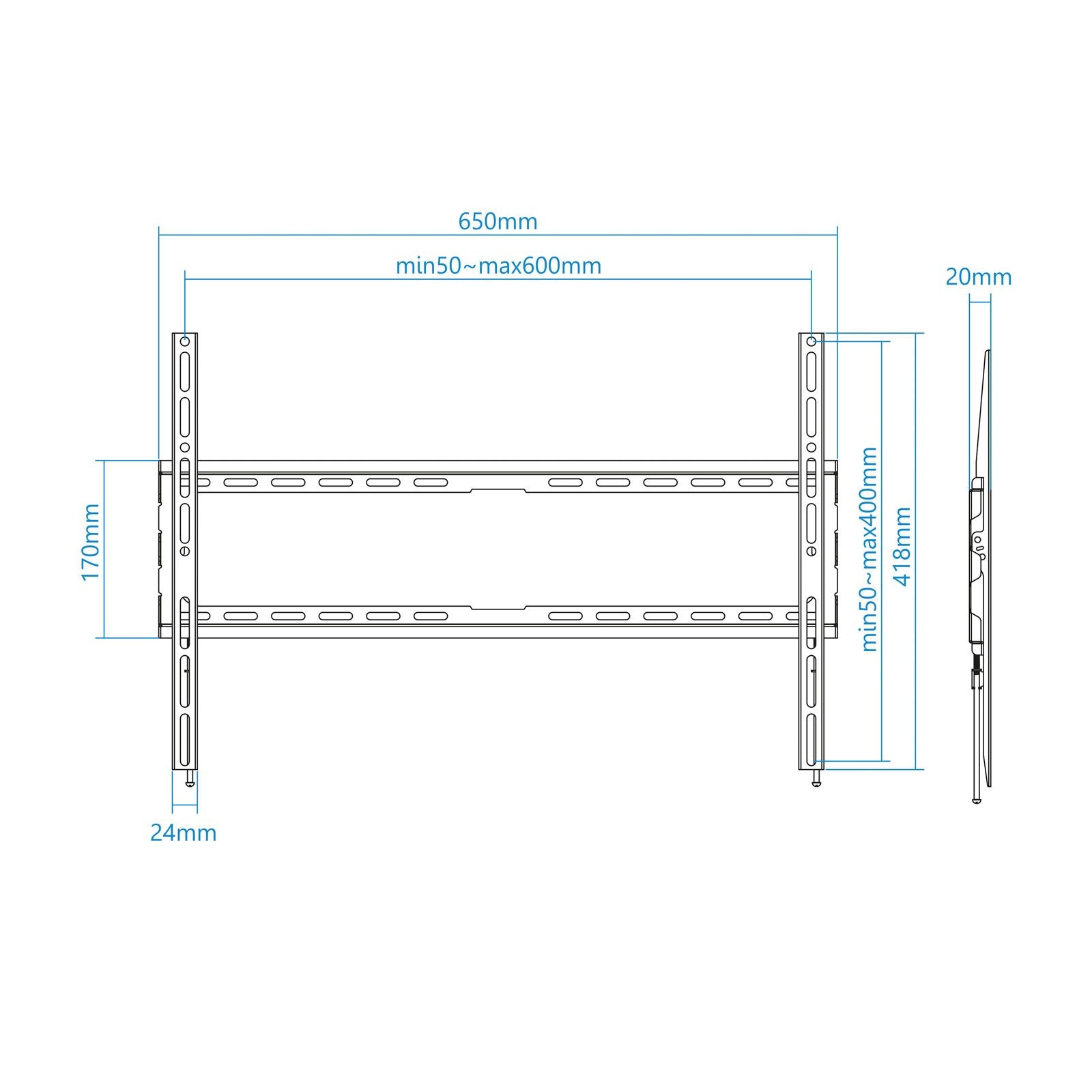 Tooq Soporte Fijo De Pared Para Tv De 37"-80" - Peso Max 45kg - Vesa 600x400mm