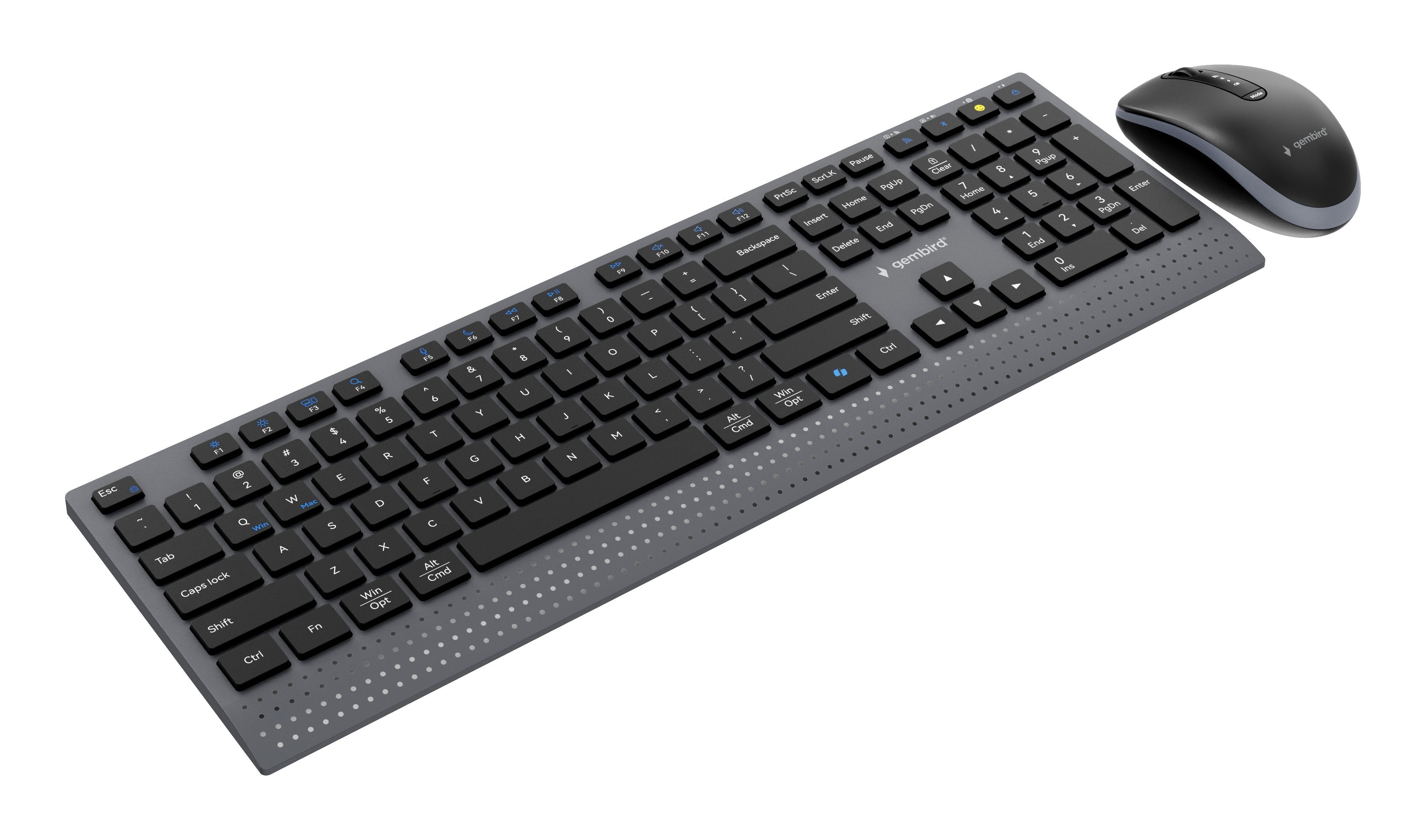 Gembird Dual-Mode Slim Wireless Desktop Set 2.4g+Bt Us Layout