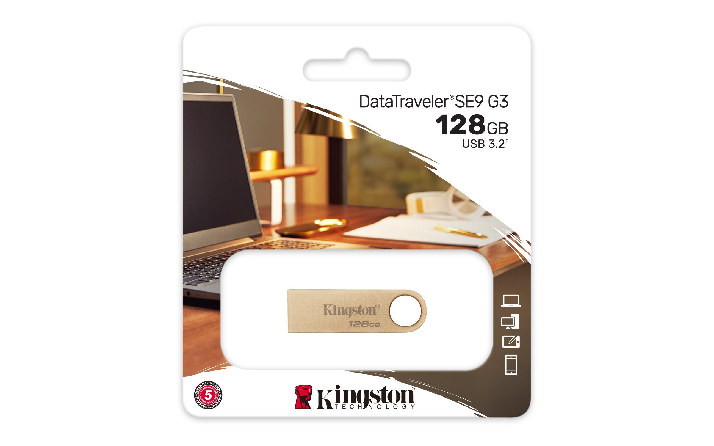 EAN 0740617341225 - Kingston Technology DataTraveler SE9 G3 unidad flash USB USB tipo A 3.2 Gen 1 (3.1 Gen 1) Oro imagen 5