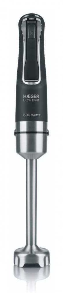 Batidora De Mano Haeger Ultra Twist 1500w Cuchilla Triple Titanio Acero Inoxidable Negro