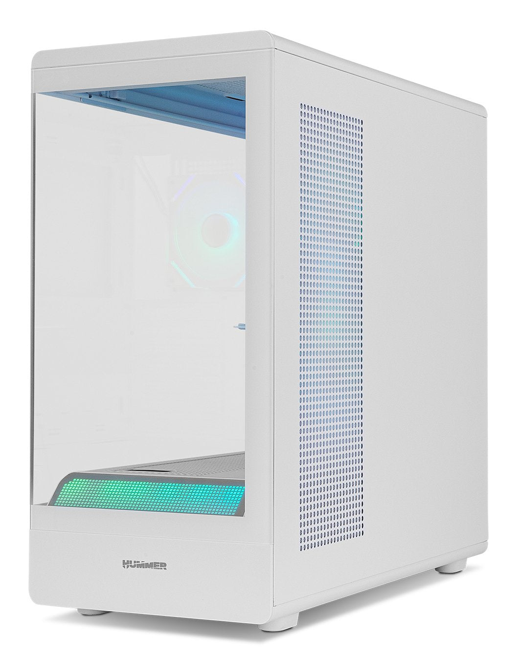 Caja Nox Semitorre Frameless Hummer Signal Argb Blanca Usb Type C