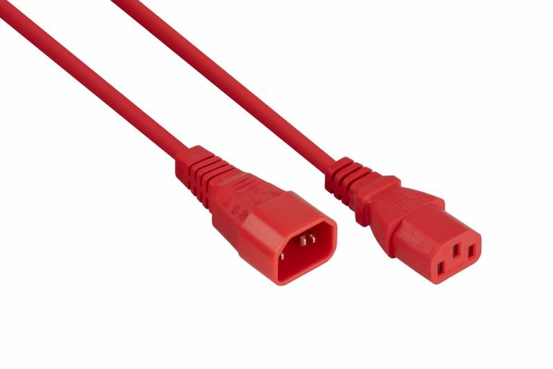 Cablemeimer Kaltgeräteverlängerung C14 An C14 Rojo0,5m