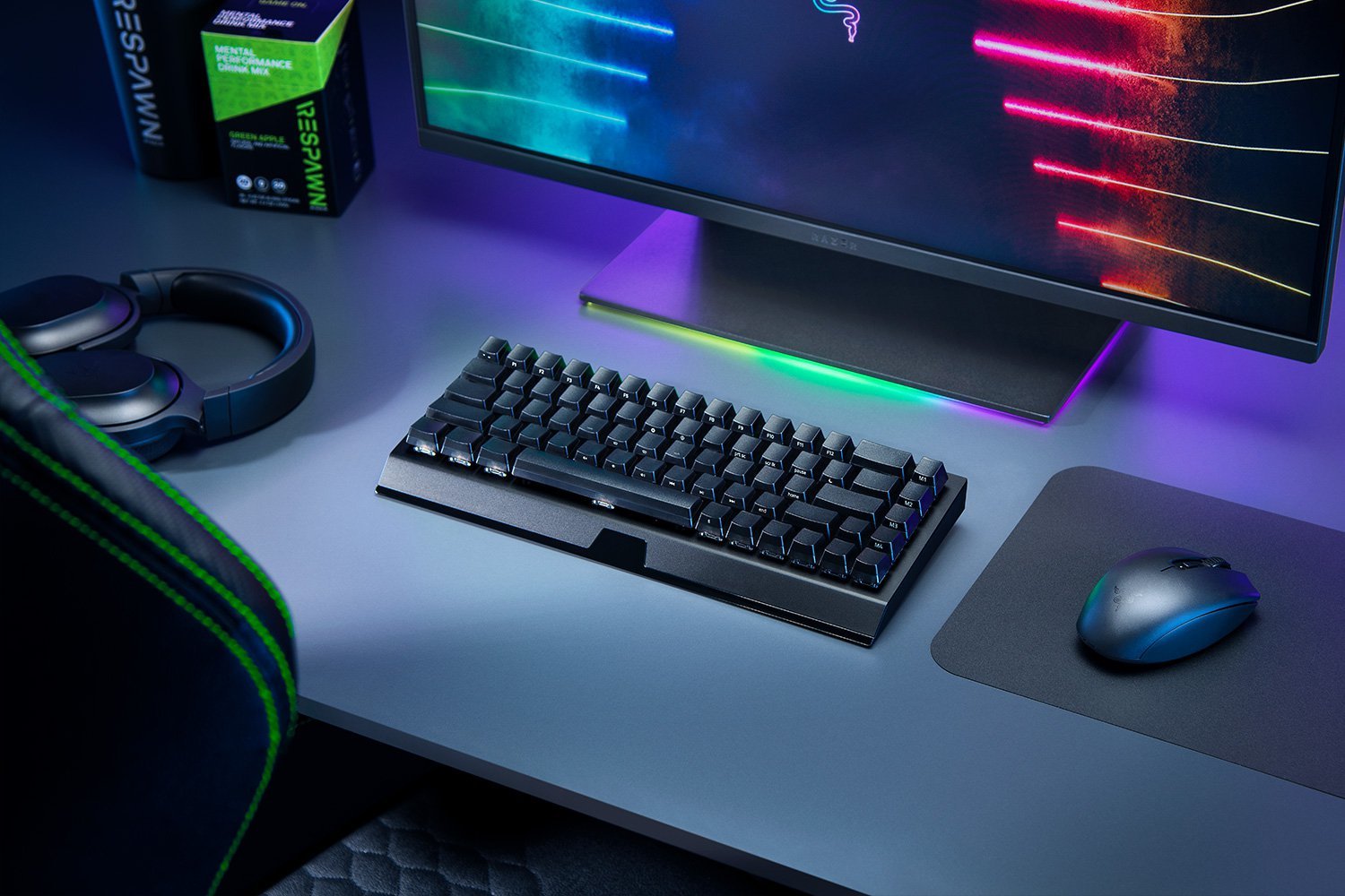 Teclado Inglés Razer Blackwidow V3 Mini Hyperspeed Usb + Rf Wireless + Bluetooth Qwerty Ee. Uu. Negro