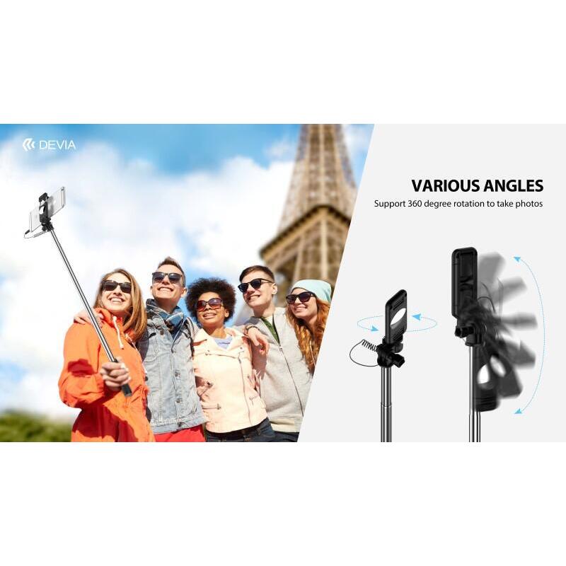 360 Degree Rotation Selfie Stick Drive-By-Wire Pink