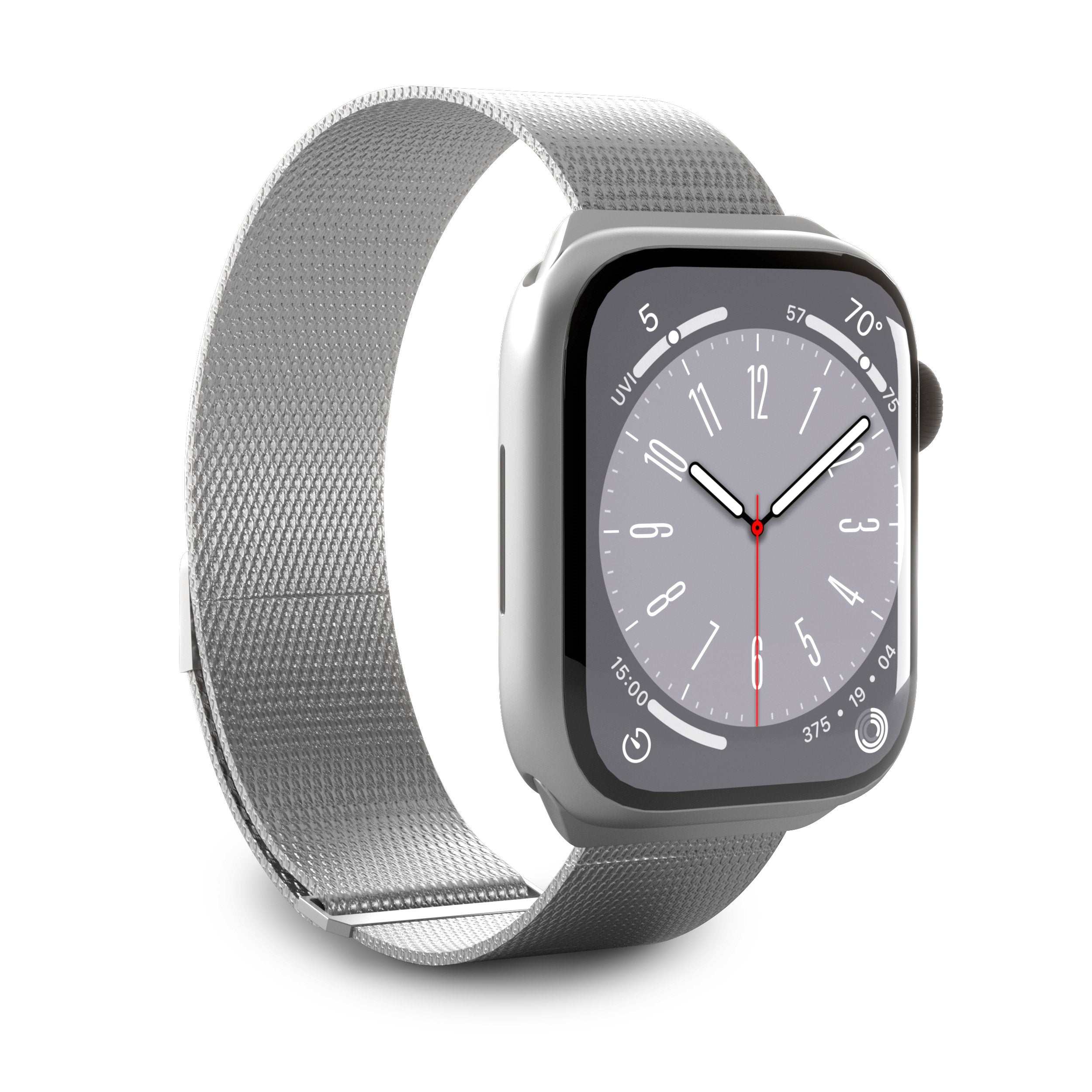 Puro Milanese Armband Apple Watch 42/44/45/49mm Silber