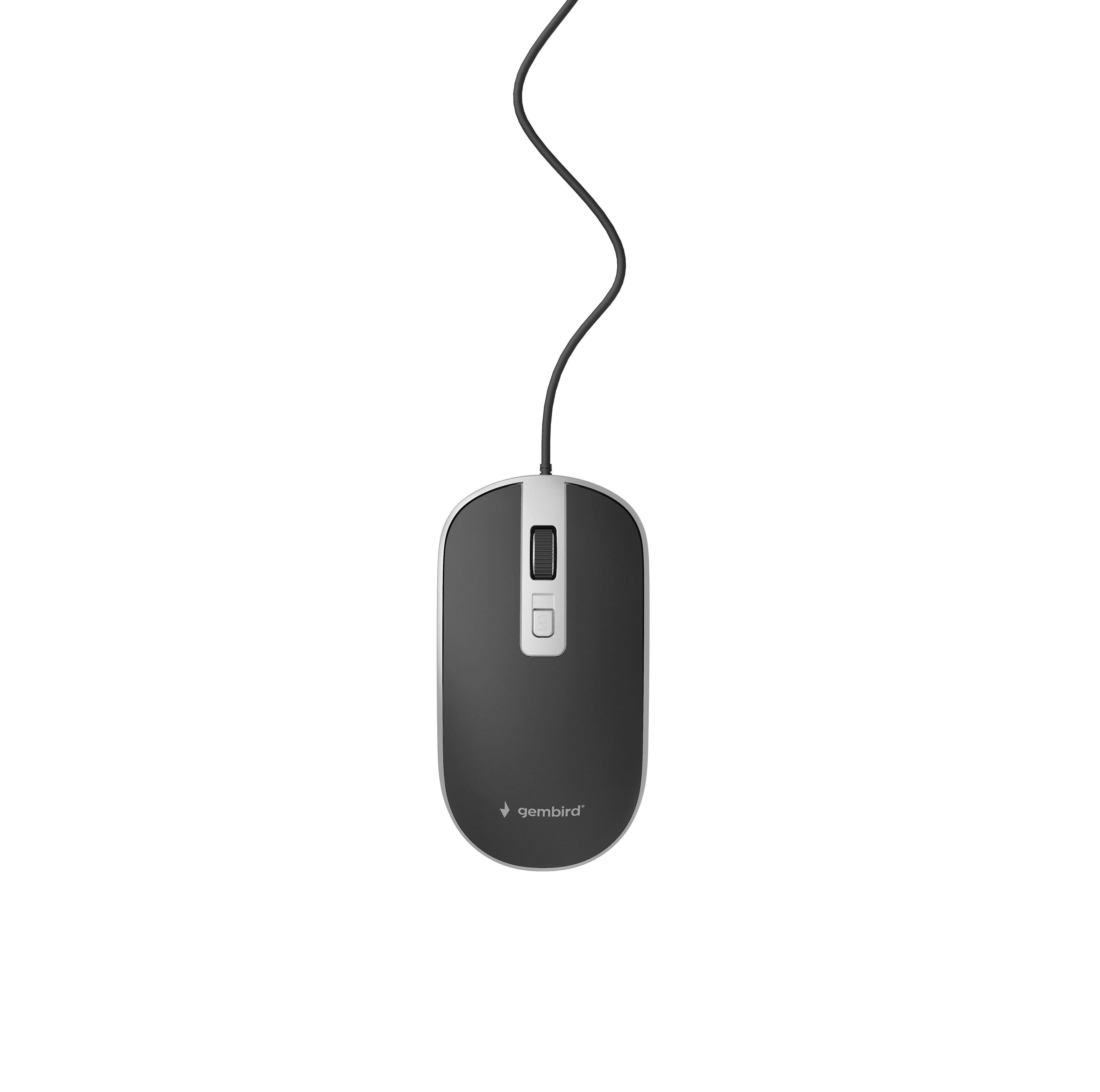 Ratón Óptico 800-1200 Dpi, 4 Botones, Negro Y Plata