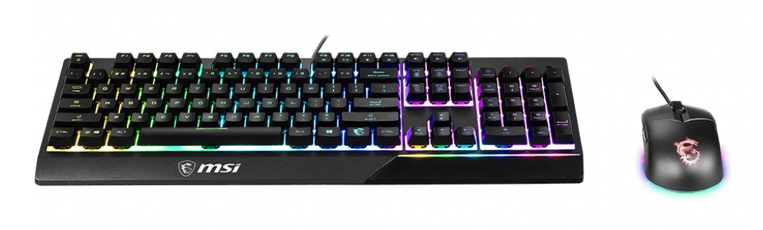 Msi Vigor Gk30 Combo Raton + Teclado Usb Qwertz Alemán Negro S11-04de601-Cla