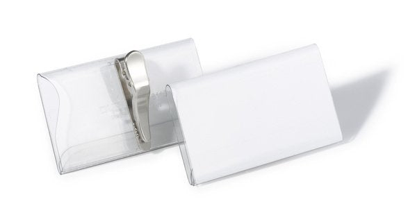 Durable Placa Identificativa - Para 40 X 75 Mm - Clip - Transparente (Paquete De 25)