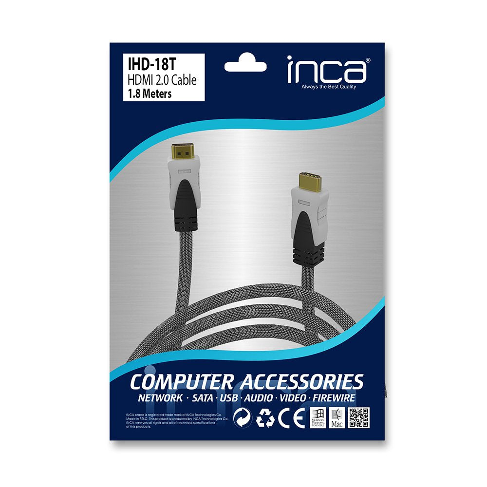 Inca Hdmi-Cable Ihd-18t 2.0 4k, 30hz, 1.8m Retail