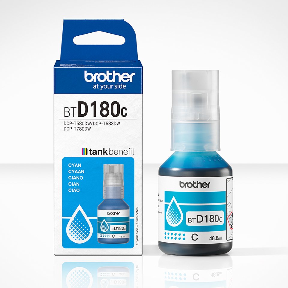 Tinta Brother Botella Btd180c Cian