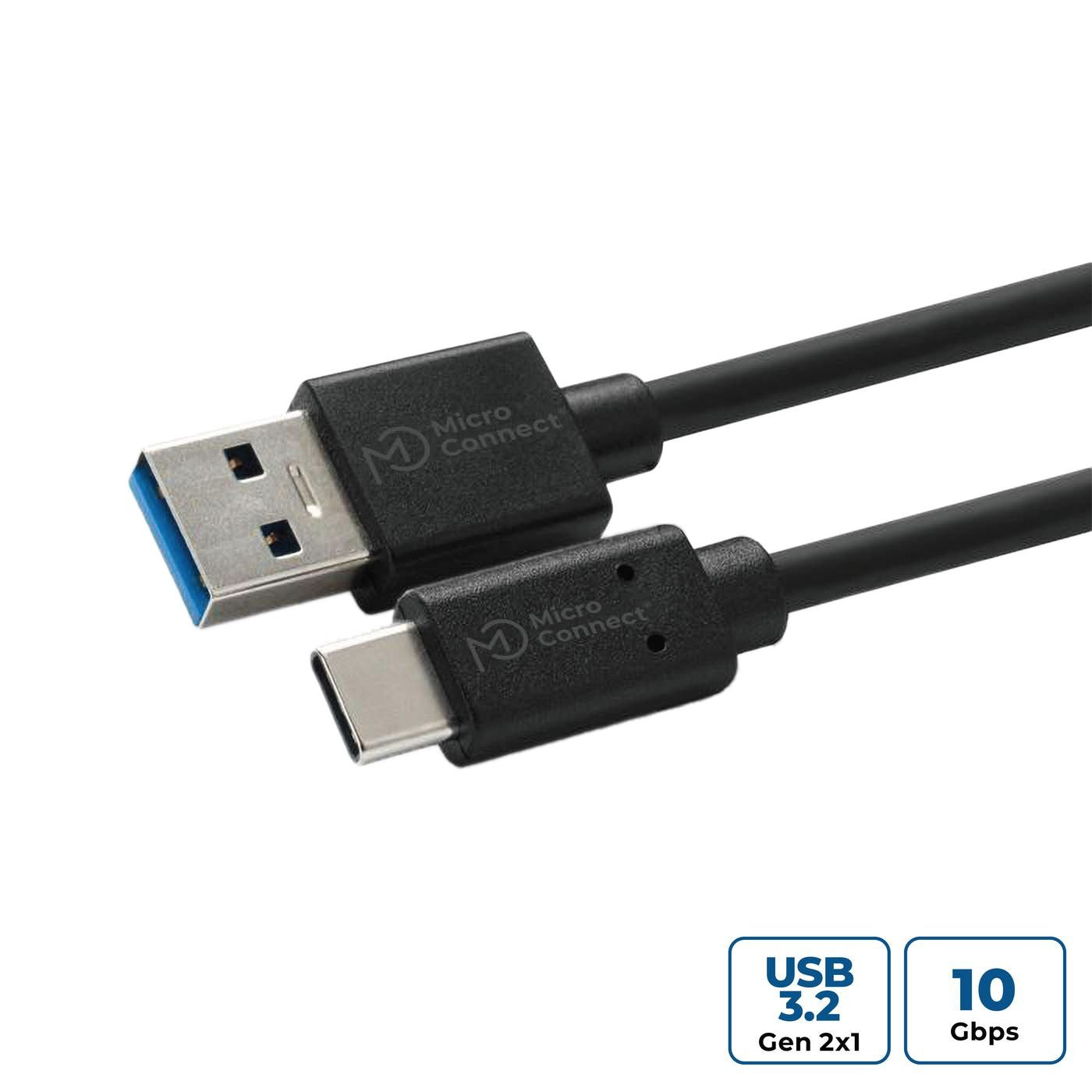 EAN 5704174091004 - Microconnect USB3.2CA05 cable USB USB 3.2 Gen 2 (3.1 Gen 2) 0,5 m USB A USB C Negro imagen 1