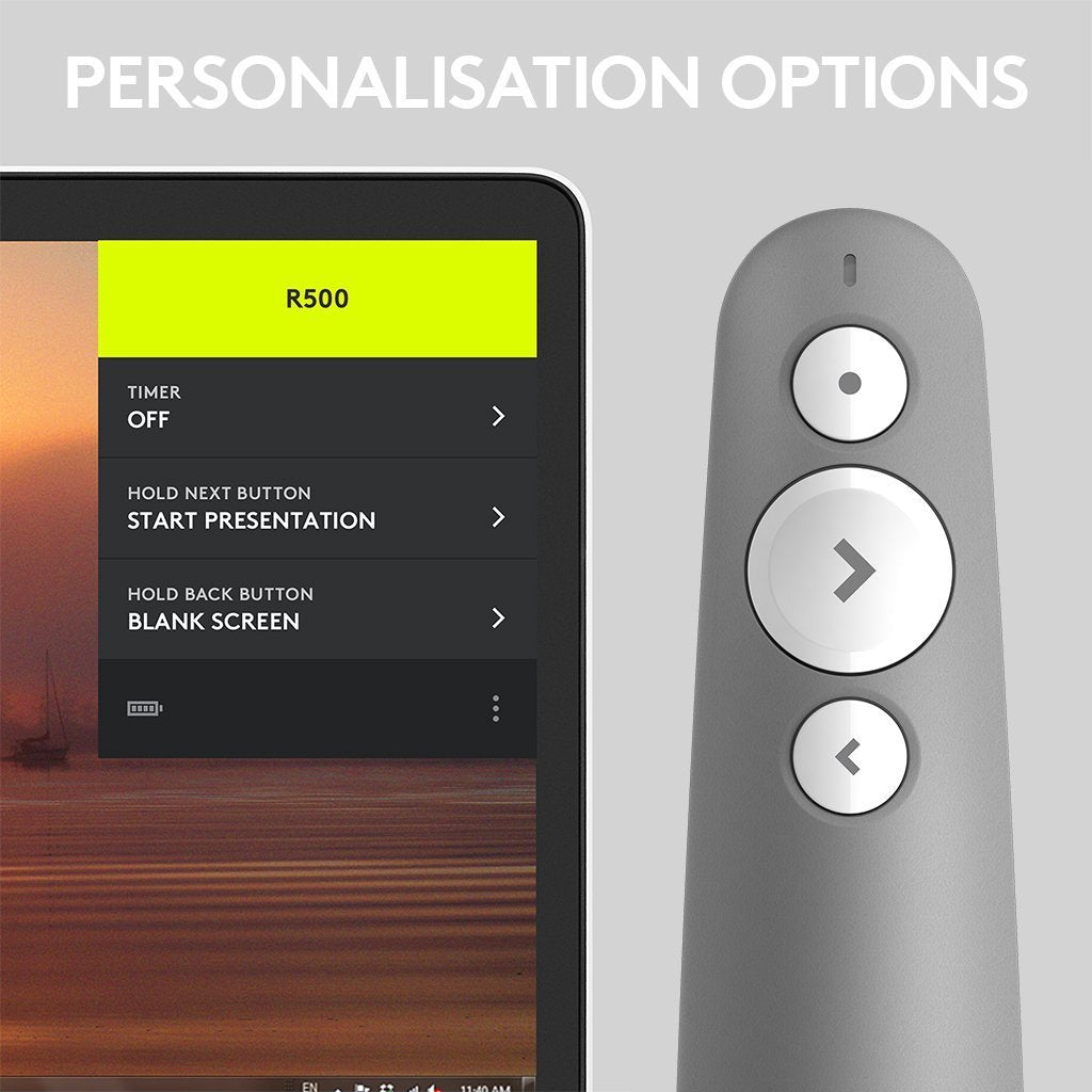 Logitech Presenter Wireless Inalambrico R500s Bluetooth Gris Medio Para Presentaciones