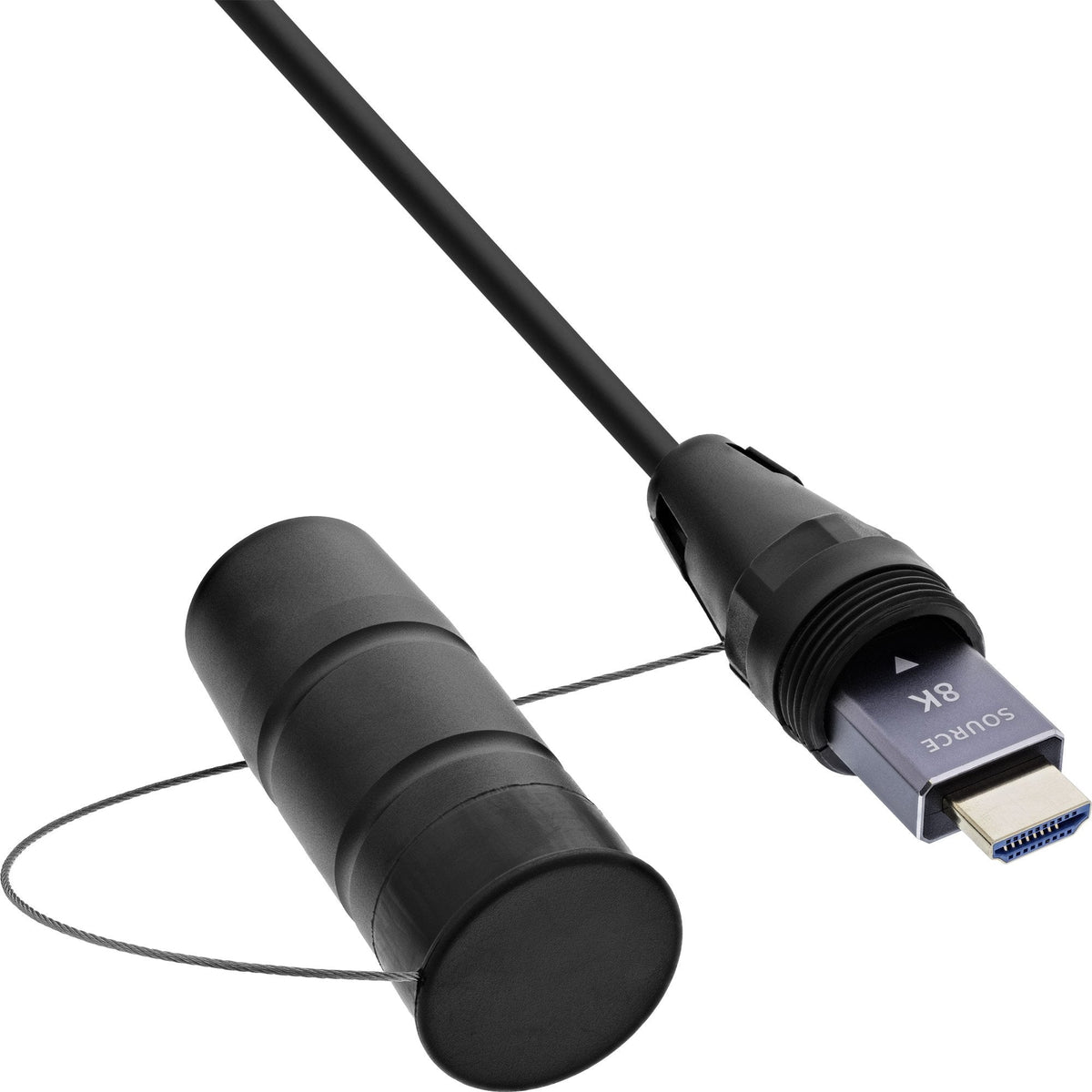 Carrete De Cable Hdmi , Cable Hdmi 2.1 De Aoc, 8k/60hz, Blindado, Negro, 90 M Inline